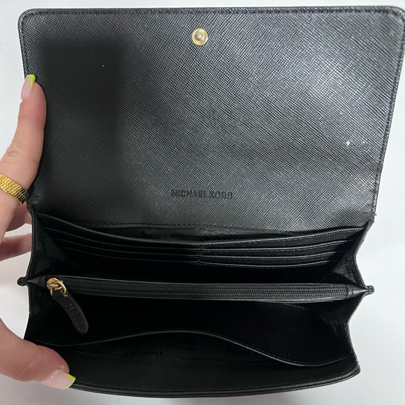 Michael Kors Black Leather Long Wallet - Picture 7 of 8